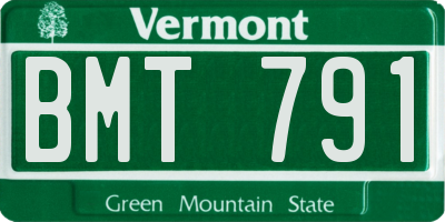 VT license plate BMT791