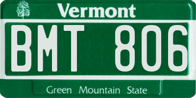 VT license plate BMT806