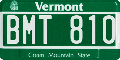 VT license plate BMT810