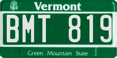 VT license plate BMT819