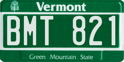 VT license plate BMT821