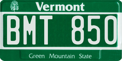 VT license plate BMT850