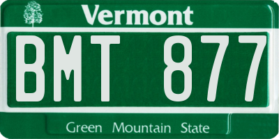 VT license plate BMT877