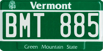 VT license plate BMT885