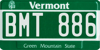 VT license plate BMT886