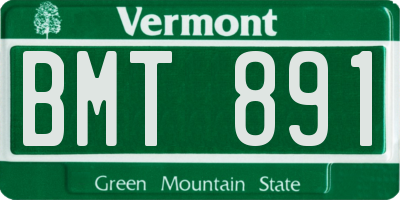 VT license plate BMT891