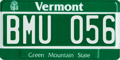 VT license plate BMU056