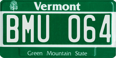 VT license plate BMU064