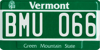 VT license plate BMU066