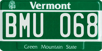 VT license plate BMU068