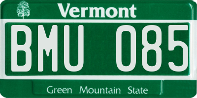 VT license plate BMU085