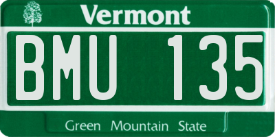 VT license plate BMU135