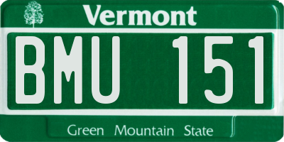 VT license plate BMU151
