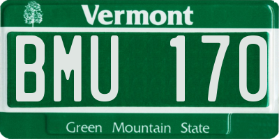 VT license plate BMU170