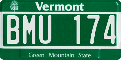 VT license plate BMU174