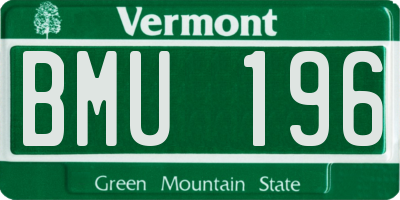 VT license plate BMU196