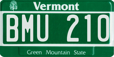 VT license plate BMU210