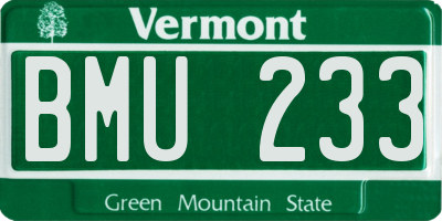 VT license plate BMU233