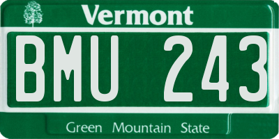 VT license plate BMU243