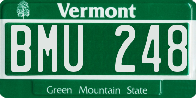 VT license plate BMU248
