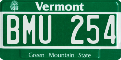 VT license plate BMU254