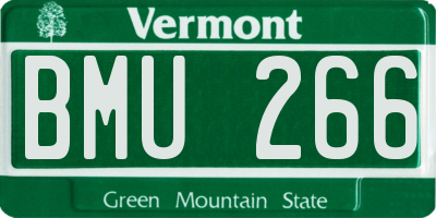 VT license plate BMU266