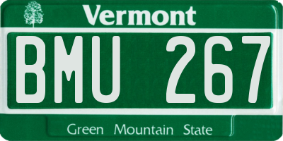 VT license plate BMU267