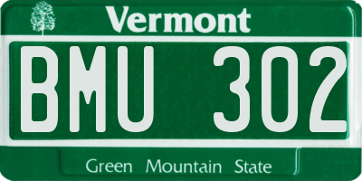 VT license plate BMU302