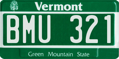 VT license plate BMU321