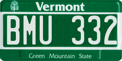 VT license plate BMU332