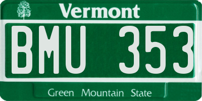 VT license plate BMU353