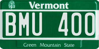 VT license plate BMU400