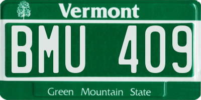 VT license plate BMU409