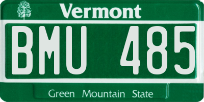 VT license plate BMU485