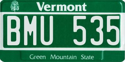 VT license plate BMU535