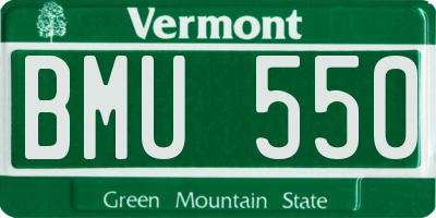 VT license plate BMU550