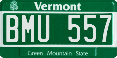 VT license plate BMU557