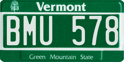 VT license plate BMU578