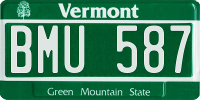 VT license plate BMU587