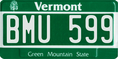 VT license plate BMU599