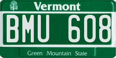 VT license plate BMU608