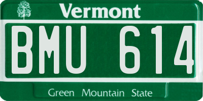 VT license plate BMU614