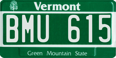 VT license plate BMU615