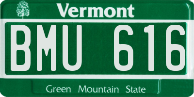 VT license plate BMU616