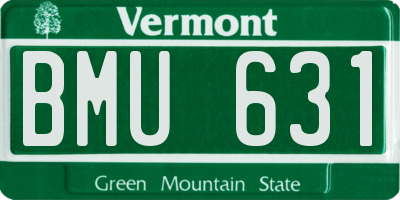 VT license plate BMU631