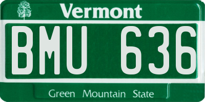 VT license plate BMU636
