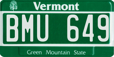 VT license plate BMU649