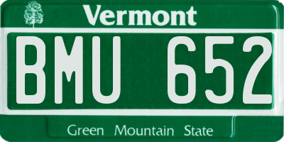 VT license plate BMU652