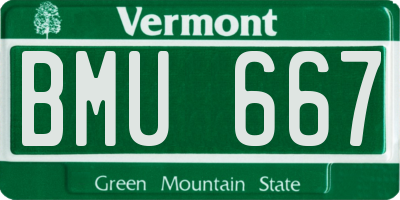 VT license plate BMU667