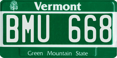 VT license plate BMU668